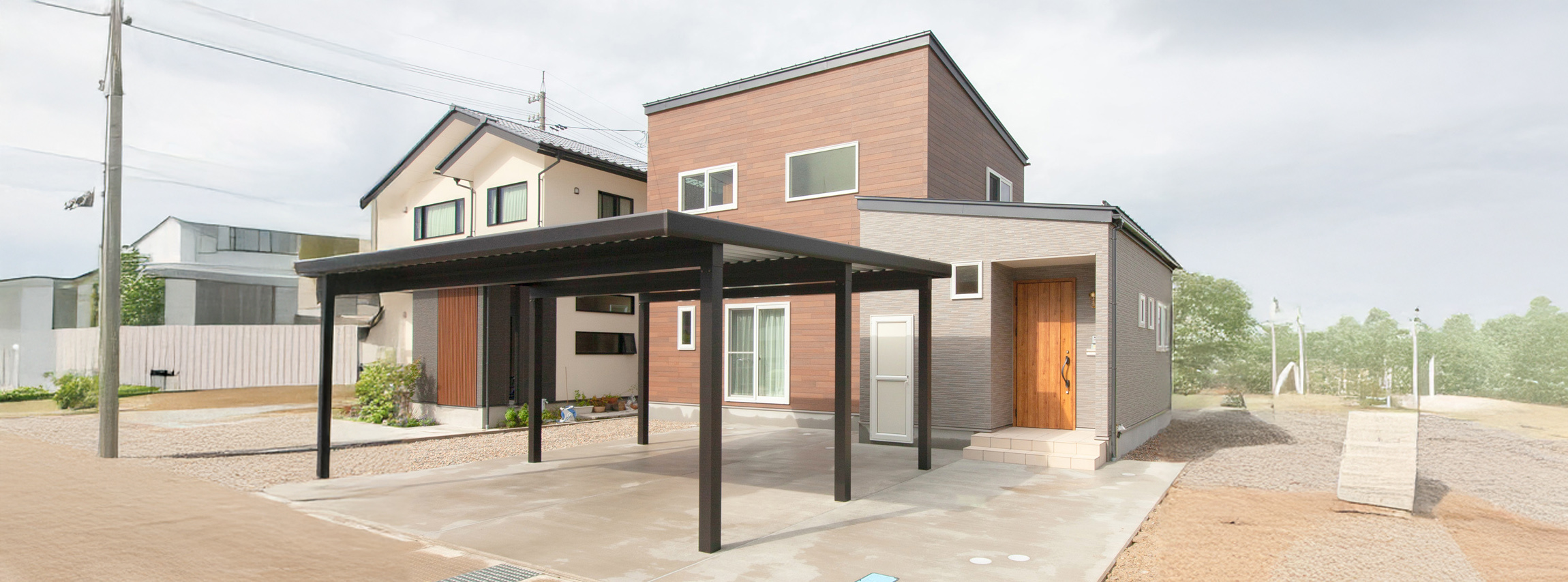 素敵なストリップ階段の機能的なお家