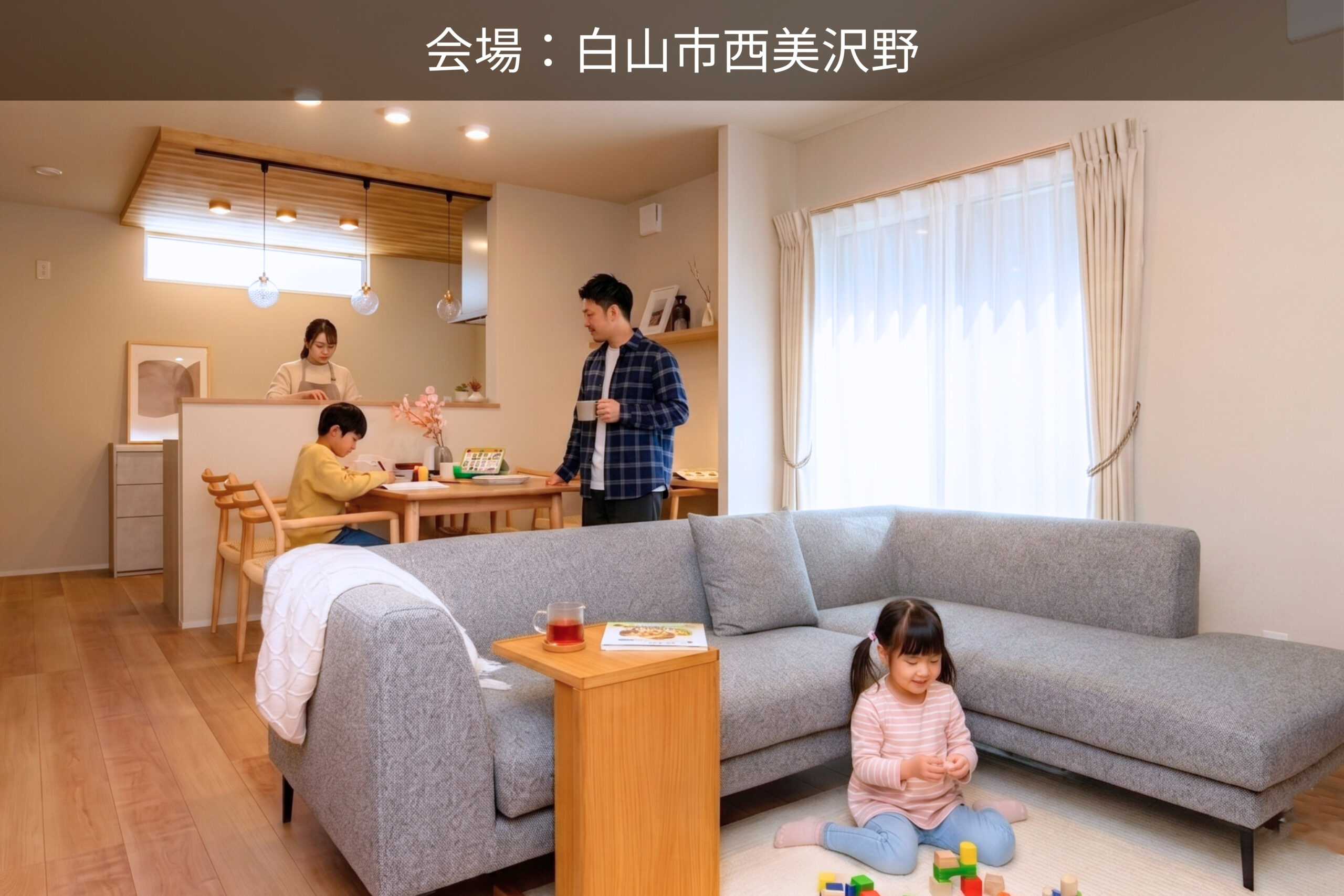 家族がつながる、ワンフロアの平屋暮らし
